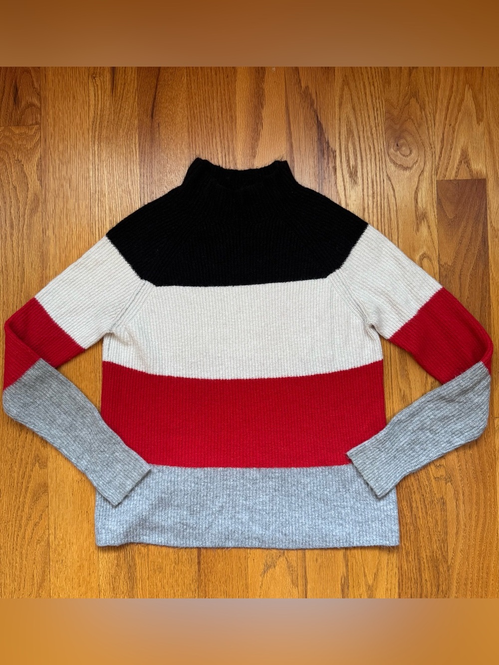Striped Mock Neck Sweater